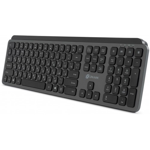 Клавиатура Оклик K859W USB Беспроводная Slim Multimedia - Серый/Черный цвет, Идеальный Выбор для Удобства работы