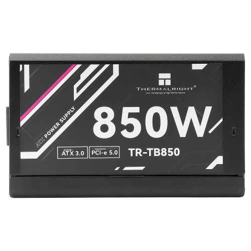 Блок питания 850W/ Power Supply Thermalright, 850W 80+ Bronze (ATX, 3.0, PCIe 5.0, Full modular, 1x24(20+4)pin, 2xCPU 8(4+4)pin, 4xPCIe*2 8(6+2)pin, 3xSATA3, 1x12+4pin (12VHPWR PCIe 5.0 12+4pin 600mm), 3xMOLEX4pin, Active, 120x120mm, 150x140x86mm, APFC, b