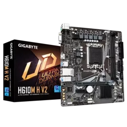 Материнская плата/ MB GIGABYTE INTEL H610 s1700, 2xDDR5(64GB), D-SUB/HDMI 2.1, 1xPCIe 4.0x16, 1xPCIe 3.0, 1xLAN, 4xSATA 6Gb/s, 1xM.2, 2xUSB 3.2, 4xUSB 2.0, 2xPS/2, mATX