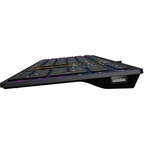Клавиатура A4Tech FX60H USB Slim с LED подсветкой, серый цвет, 1.5м кабель - идеальный выбор для комфортной работы