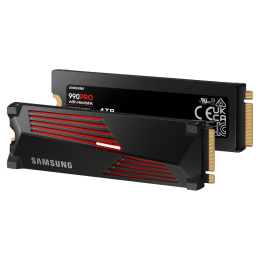 Твердотельный накопитель/ Samsung SSD 990 PRO, 4000GB, M.2(22x80mm), NVMe 2.0, PCIe 4.0 x4, V-NAND TLC, R/W 7450/6900MB/s, IOPs 1 400 000/1 550 000, DRAM buffer 4096MB, TBW 2400, DWPD 0.33, with Heatsink (12 мес.)