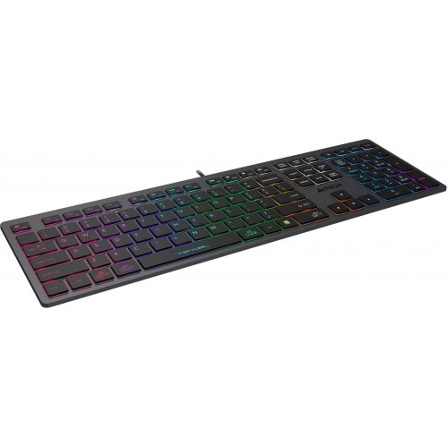 Клавиатура A4Tech FX60H USB Slim с LED подсветкой, серый цвет, 1.5м кабель - идеальный выбор для комфортной работы