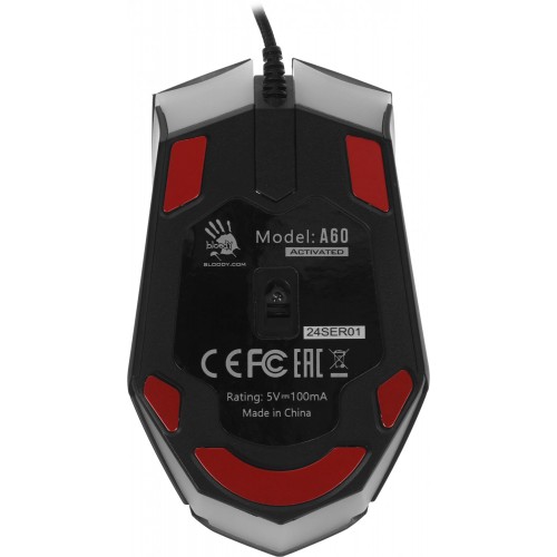 Мышь A4Tech Bloody A60A: Оптическая игровая мышь 6200dpi с 8 кнопками и USB подключением