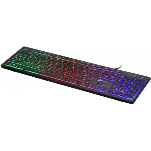 Клавиатура Оклик 550ML черная USB Slim с мультимедиа и LED подсветкой - 1.5м кабель (1061617)