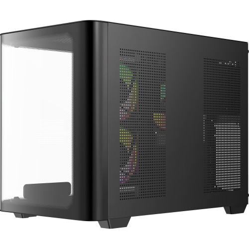Корпус ПК Ocypus Iota C50 Curve BK ARGB - Mini-Tower с 3x120mm ARGB, USB-A 3.0 и USB-C для mATX и mITX
