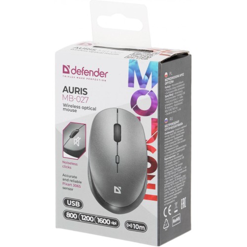 Мышь DEFENDER WRL AURIS MB-027 GREY 52029