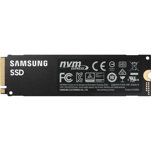 Твердотельные накопители/ Samsung SSD 980 PRO, 1000GB, M.2(22x80mm), NVMe 1.3c, PCIe 4.0 x4, 3-bit MLC, R/W 7000/5000MB/s, IOPs 1 000 000/1 000 000, DRAM buffer 1024MB, TBW 600, DWPD 0.33 (12 мес.) Samsung Electronics