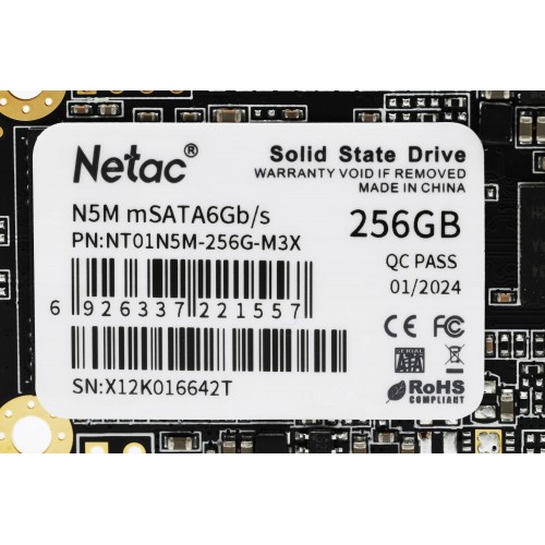 Твердотельный накопитель Netac SATA-III 256GB mSATA NT01N5M-256G-M3X – Высокая производительность и надежность для вашего устройства