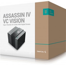 Устройство охлаждения(кулер) Deepcool Assassin IV VC Vision Soc-AM5/AM4/1200/2066/1700/1851 черный 4-pin 22.6-29.3dB Al+Cu LCD 300W 1780gr Ret (R-ASN4-BKNVMD-G)