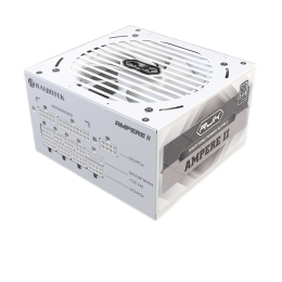 Блоки питания/ Power Supply Raijintek AMPERE II 1200, 1200W 80+ Platinum (ATX, 3.1, PCIe 5.1, Full-modular, 1x24(20+4)pin, 2x4+4-pin CPU, 3x6+2-pin PCIe, 1x12V(2x6), 10xSATA3, 5xMolex, Active, 120x120mm, 150x140x86mm, APFC, white)
