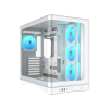 Корпус ПК без блока питания/ Case SAMA V62S White, Midi-Tower, TG, 4x120mm ARGB, 2xUSB 3.0 + 1xUSB 3.2 Type-C, ATX, mATX, mITX White SAMA