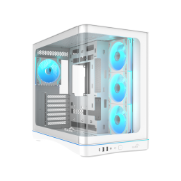 Корпус ПК без блока питания/ Case SAMA V62S White, Midi-Tower, TG, 4x120mm ARGB, 2xUSB 3.0 + 1xUSB 3.2 Type-C, ATX, mATX, mITX White