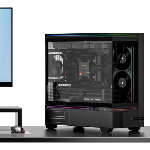 Корпус без блока питания/ Case Thermalright M10, Mini-Tower, TG, ARGB, no fans, 2xUSB-A 3.0, 1xUSB Type-C, mATX, mITX Black