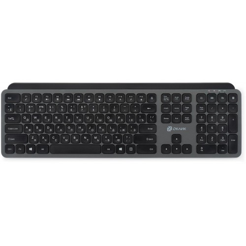 Клавиатура Оклик K859W USB Беспроводная Slim Multimedia - Серый/Черный цвет, Идеальный Выбор для Удобства работы