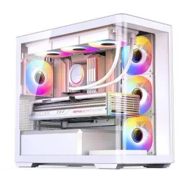 Корпус без блока питания/ Case JONSBO D300, Mini-Tower, TG, no fan, 2xUSB-A 3.2 + 1xUSB-C 3.2, mATX, mITX White
