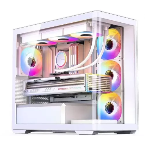 Корпус JONSBO D300 Mini-Tower без блока питания – стильный белый кейс для mATX и mITX с USB-A 3.2 и USB-C 3.2
