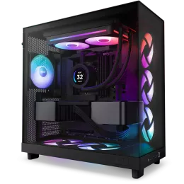 Кулер для корпуса ПК/ Case Cooler NZXT F240 RGB Core (120x120x25mm, 4-pin PWM, RGB, 75.12CFM, 30dBA, 2400RPM, Black, Single-Frame RGB Fan Unit)
