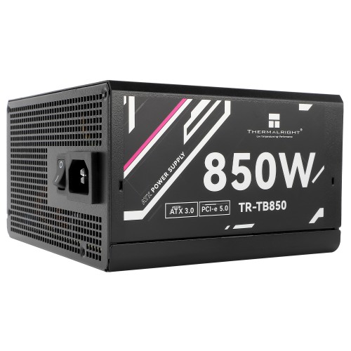 Блок питания 850W/ Power Supply Thermalright, 850W 80+ Bronze (ATX, 3.0, PCIe 5.0, Full modular, 1x24(20+4)pin, 2xCPU 8(4+4)pin, 4xPCIe*2 8(6+2)pin, 3xSATA3, 1x12+4pin (12VHPWR PCIe 5.0 12+4pin 600mm), 3xMOLEX4pin, Active, 120x120mm, 150x140x86mm, APFC, b