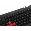 Клавиатура A4Tech Q100 USB для геймеров с LED подсветкой и кабелем 1.8м - Черная