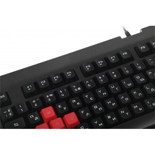 Клавиатура A4Tech Q100 USB для геймеров с LED подсветкой и кабелем 1.8м - Черная