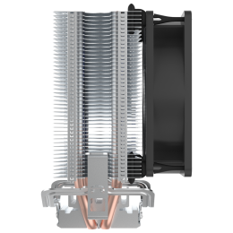 Кулер для процессора/ CPU Cooler PCCooler S93 V2 (100W, 3-pin, 125mm, Al/Cu, 2x6mm, 1x92mm, 48CFM, 22dBA, 2200RPM, S: 1700/1200/115X, AM5/AM4, silver, black)