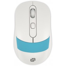 Мышь Оклик 310MW белый/синий оптическая 3200dpi беспров. USB для ноутбука 4but (1869094)