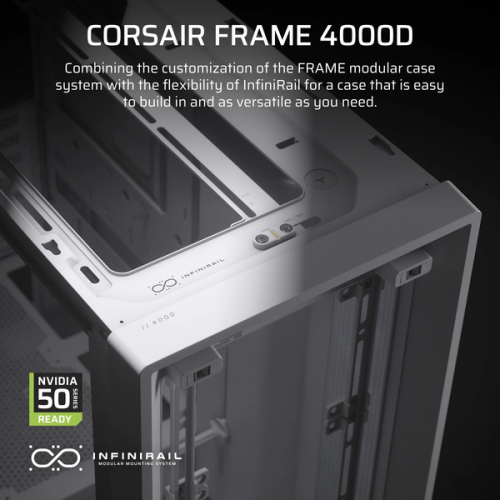 Корпус Corsair Frame 4000D White без блока питания - Midi-Tower с TG, USB 3.2 и поддержкой E-ATX, ATX, mATX, mITX