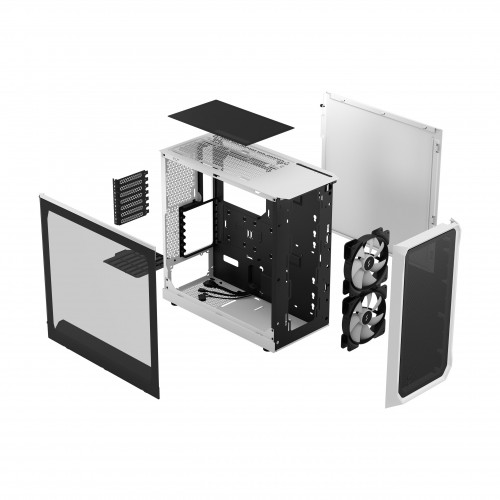 Корпус ПК Fractal Design Focus 2 RGB White - Midi-Tower без блока питания для ATX, mATX, mITX с 2x140mm RGB вентиляторами и 2xUSB-A 3.2