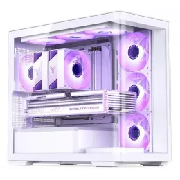 Корпус без блока питания/ Case JONSBO D300, Mini-Tower, TG, no fan, 2xUSB-A 3.2 + 1xUSB-C 3.2, mATX, mITX White