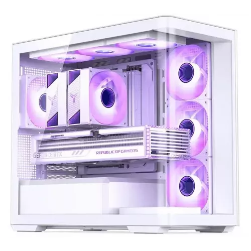Корпус JONSBO D300 Mini-Tower без блока питания – стильный белый кейс для mATX и mITX с USB-A 3.2 и USB-C 3.2