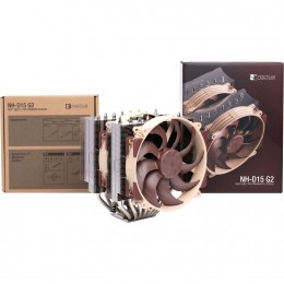Кулер для процессора/ CPU Cooler Noctua NH-D15 G2 (228W, 4-pin PWM, 168mm, Al/Cu, 8x6mm, 2x140mm, 91.5CFM, 24.8dBA, 1500RPM, S: 1851/1700/1200/115X, AM5/AM4, Beige/Brown)