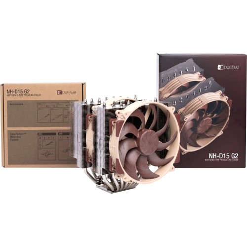Кулер для процессора/ CPU Cooler Noctua NH-D15 G2 (228W, 4-pin PWM, 168mm, Al/Cu, 8x6mm, 2x140mm, 91.5CFM, 24.8dBA, 1500RPM, S: 1851/1700/1200/115X, AM5/AM4, Beige/Brown)
