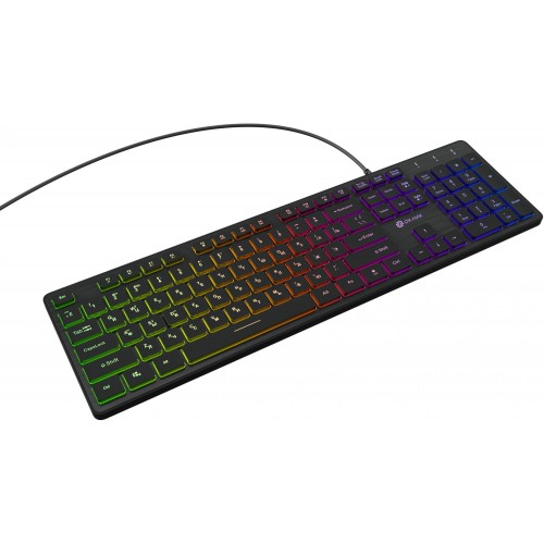 Клавиатура Оклик 550ML черная USB Slim с мультимедиа и LED подсветкой - 1.5м кабель (1061617)