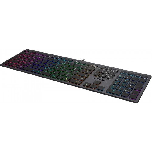 Клавиатура A4Tech FX60H USB Slim с LED подсветкой, серый цвет, 1.5м кабель - идеальный выбор для комфортной работы