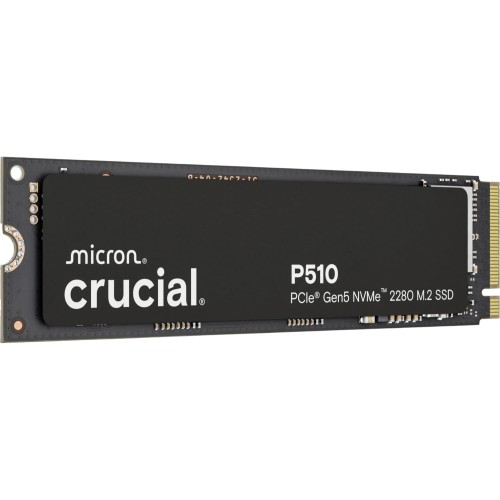 Твердотельный накопитель/ Crucial SSD P510, 2000GB, M.2(22x80mm), NVMe, PCIe 5.0 x4, TLC, R/W 10000/8700MB/s, IOPs н.д./н.д., TBW 1200, DWPD 0.5 (12 мес.) Crucial