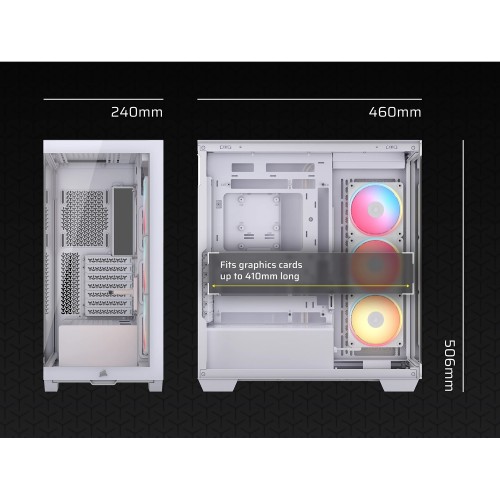Купить корпус Corsair 3500X LX-R RGB iCUE LINK - Midi-Tower с ARGB, 3 вентилятора, USB 3.2, белый, для E-ATX, ATX, mATX, mITX