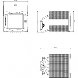Кулер для процессора/ CPU Cooler Thermalright Royal Knight 120 Digital Black (4-pin PWM, LED temp., 162mm, Ni/Cu, 6x6mm, 2x120mm, 80.45CFM/56.36CFM, 29.4dBA/28.4dBA, 2150RPM/1900RPM, S: 1200, 1700, 1851, 115X, 2011, 2066, AM4, AM5, black)