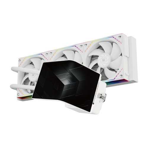 Система жидкостного охлаждения/ Water Cooling System Thermalright Levita Vision 360 (360mm, LED, White, ARGB/ Fans: 3x120mm, 68.9CFM, 28.2dBA, 2000RPM/ Pump height 98mm, 3000RPM, Rad thickness 27mm/ S: 1700, 1200, 1851, 115X, 2011, 2066, AM5, AM4)