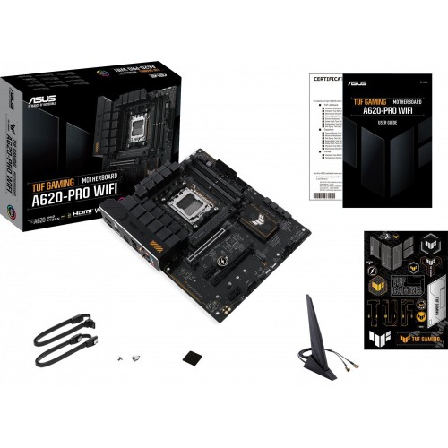 Материнская плата Asus TUF GAMING A620-PRO WIFI AM5: 4xDDR5, 2.5G LAN, RAID, HDMI и DP - Идеальный выбор для геймеров