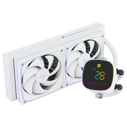 Система жидкостного охлаждения/ Water Cooling System Thermalright Frozen Horizon 240 Digital (240mm, LED temp., White, ARGB/ Fans: 2x120mm, 68.9CFM, 28.2dBA, 2000RPM/ Pump height 53.2mm, Rad thickness 27mm/ S: 1700, 1200, 1851, 115X, AM5, AM4)