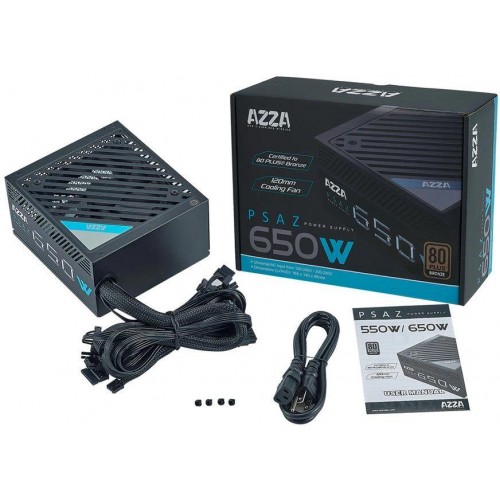 Блок питания Azza ATX 650W PSAZ-650B с 80+ Bronze, APFC и 120mm вентилятором - идеальное решение для стабильной работы вашего ПК