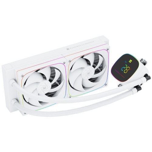 Система жидкостного охлаждения/ Water Cooling System Thermalright Frozen Horizon 240 Digital (240mm, LED temp., White, ARGB/ Fans: 2x120mm, 68.9CFM, 28.2dBA, 2000RPM/ Pump height 53.2mm, Rad thickness 27mm/ S: 1700, 1200, 1851, 115X, AM5, AM4) Thermalrigh