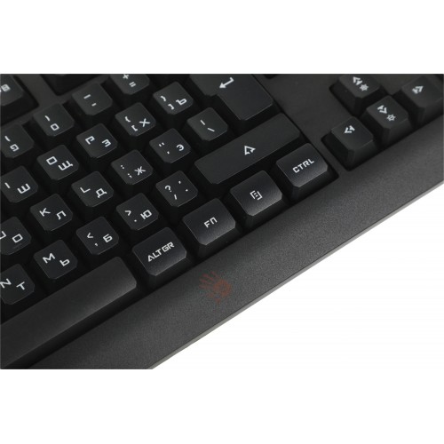 Клавиатура A4Tech Q100 USB для геймеров с LED подсветкой и кабелем 1.8м - Черная
