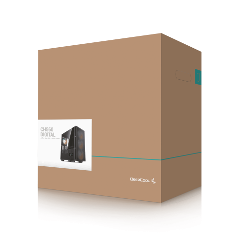 Корпус ПК без блока питания/ Case Deepcool CH560 DIGITAL, Midi-Tower, TG, 3x140mm ARGB, 1x120mm ARGB, 1xUSB-A 3.0, 1xUSB 3.2 Type-C, E-ATX, ATX, mATX, mITX Black Deepcool