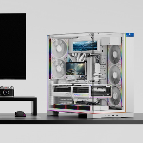 Система жидкостного охлаждения/ Water Cooling System Thermalright Levita Vision 360 (360mm, LED, White, ARGB/ Fans: 3x120mm, 68.9CFM, 28.2dBA, 2000RPM/ Pump height 98mm, 3000RPM, Rad thickness 27mm/ S: 1700, 1200, 1851, 115X, 2011, 2066, AM5, AM4)