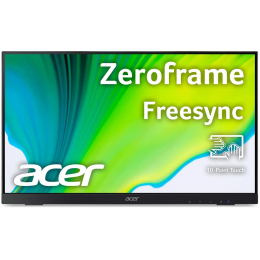 Монитор/ ACER UT222Qbmip 21,5'', 21,5'', ZeroFrame, Black 10 point touch, 16:9, IPS, 1920x1080, 5ms, 250cd, 75Hz, 1xVGA + 1xHDMI(1.4) + 1xDP(1.2) + SPK, Speakers 2Wx2, sync: FreeSync, Vesa:100x100