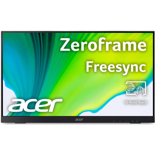 Монитор/ ACER UT222Qbmip 21,5'', 21,5'', ZeroFrame, Black 10 point touch, 16:9, IPS, 1920x1080, 5ms, 250cd, 75Hz, 1xVGA + 1xHDMI(1.4) + 1xDP(1.2) + SPK, Speakers 2Wx2, sync: FreeSync, Vesa:100x100 Acer