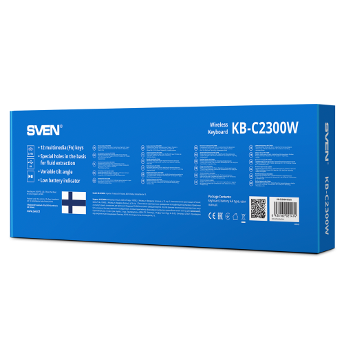 Беспроводная клавиатура SVEN KB-C2300W (2,4 GHz, 104кл.) Sven
