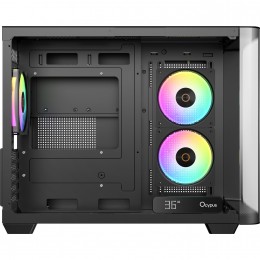 Корпус ПК без блока питания/ Case Ocypus Iota C50 Curve BK ARGB, Mini-Tower, TG, 3x120mm ARGB, 2xUSB-A 3.0 + 1xUSB-C, mATX, mITX Black