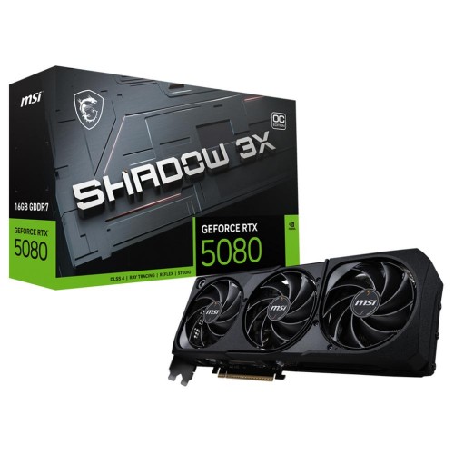 Купить видеокарту MSI RTX 5080 16Гб GDDR7 с PCI-E 5.0, 3 вентиляторами и поддержкой HDMI и DP